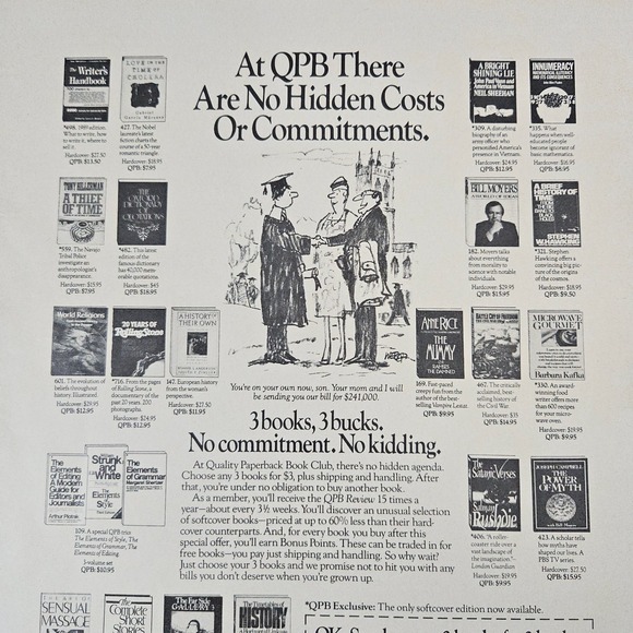 1989 Quality Paperback Book Club Expired Form Vintage Print Ad Camp Hill PA Shop - Picture 2 of 6